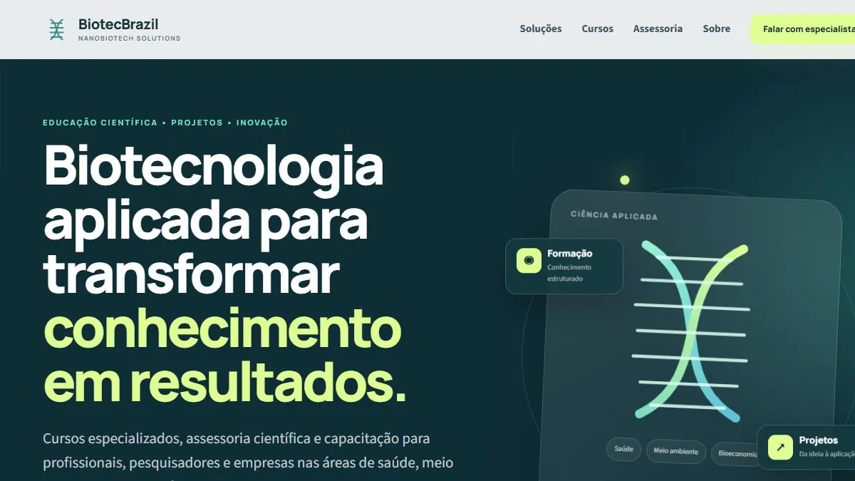 Capa do projeto BiotecBrazil